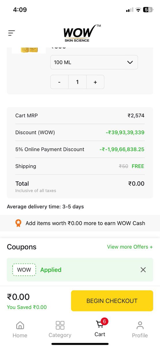 MdNeeshan's tweet photo. WOW Skin science giving me a million dollar discount 🥲 https://t.co/nfeIrSQAry