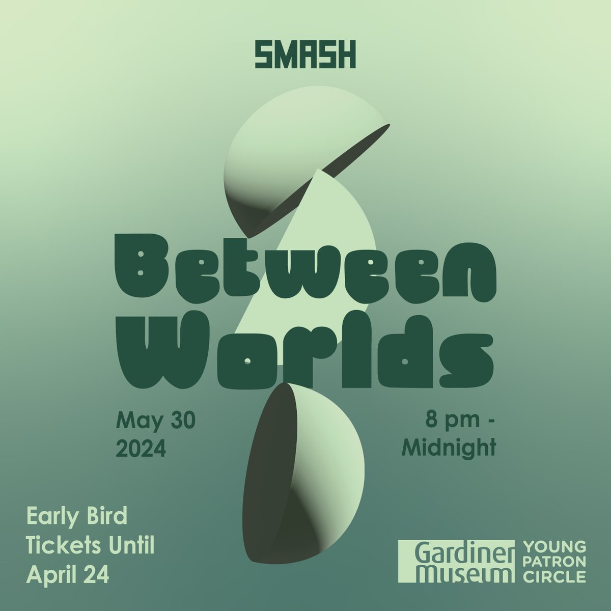 gardinermuseum's tweet photo. Tickets to SMASH: BETWEEN WORLDS are on sale now! 📣🌑 

On May 30, we invite you to explore the boundaries between states, parallel worlds, and altered realities through mind-bending art, fashion, food, drinks, music, and more! 

Get tickets: https://t.co/BaYsRIL4rL https://t.co/M6RxVgh4oI