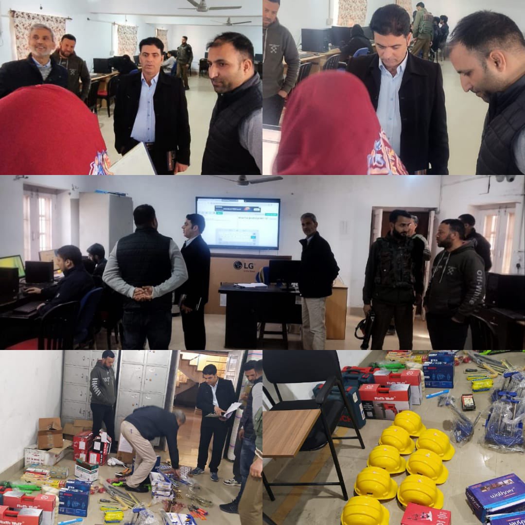 Additional District Development Commissioner Bandipora Mr. M A Bhatt (JKAS) today inspected the recently procured items by ITI Bandipora. He was accompanied by the Superintendent ITI Bandipora and other officials.