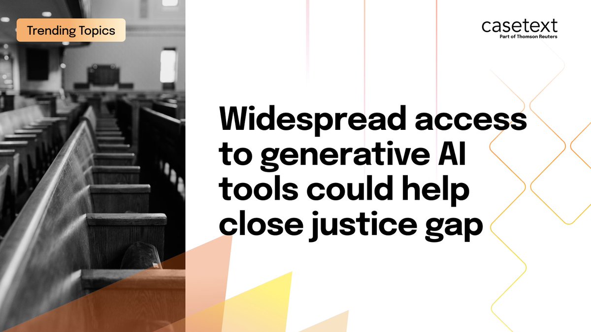 A recent study led by the <a href="/BerkeleyLaw/">UC Berkeley Law</a> Center for Law &amp; Technology and Munger Tolles Olson LLP found that 90% of legal aid lawyers who were given #genAI tools for a month—including Casetext’s CoCounsel—reported a rise in productivity by the trial's end.

law360.com/articles/18154…