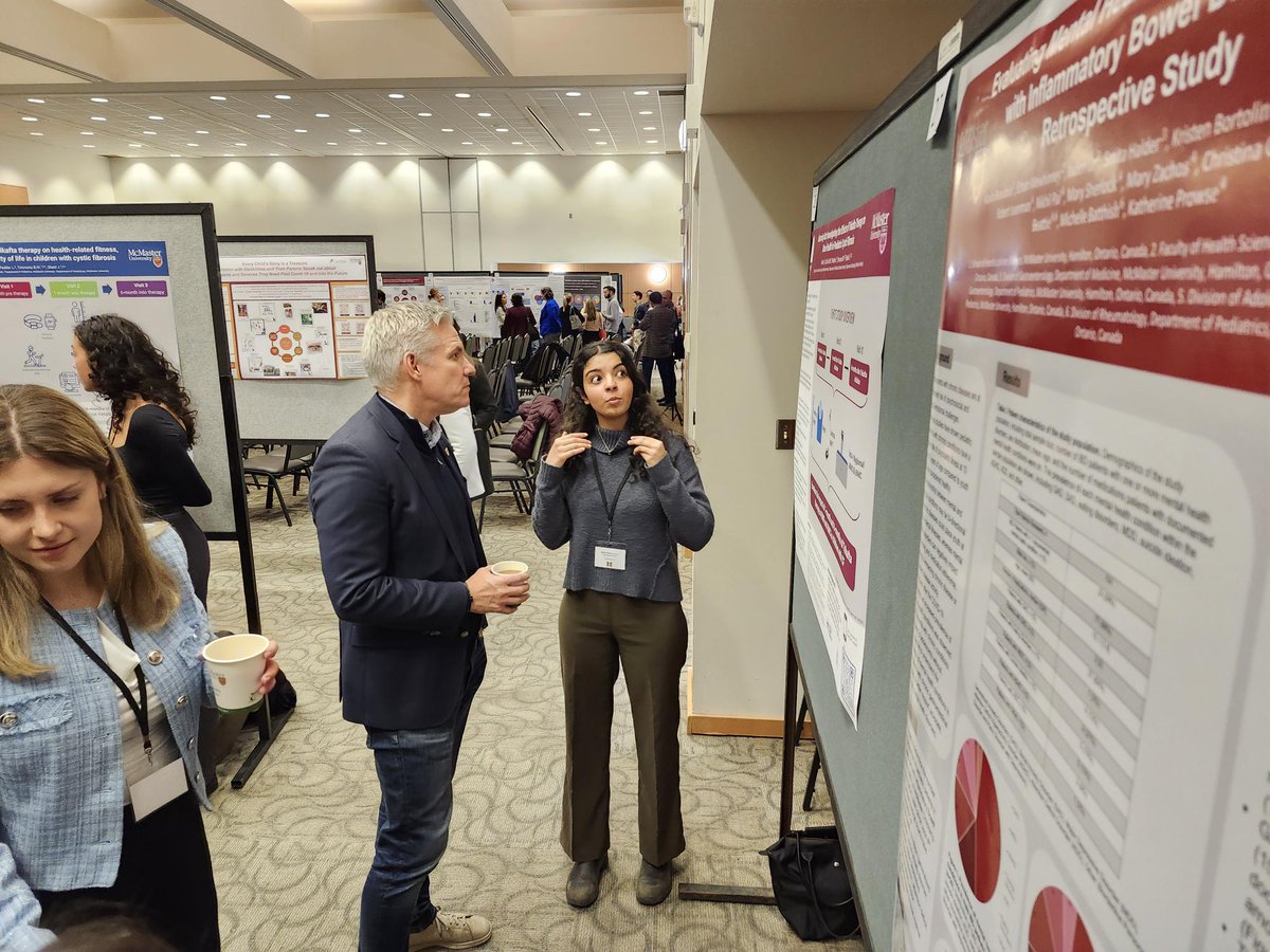 The Honorable Mike Lake (@MikeLakeMP) is currently present, and taking the opportunity to review poster presentations at #MCHRD2024.