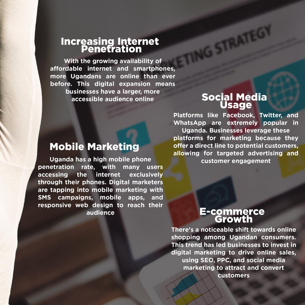 itugrowthdms's tweet photo. Ugandan businesses are leading the charge, embracing the future with open arms: 🌍💼📈 'Digital Marketing is on the Top!' #UgandaBusiness #DigitalMarketingRevolution #uganda #kenya #tanzania #africa #rwanda #kampala #nigeria #zambia #arusha #southafrica #burundi #eastafrica https://t.co/z0vzGfMJYN
