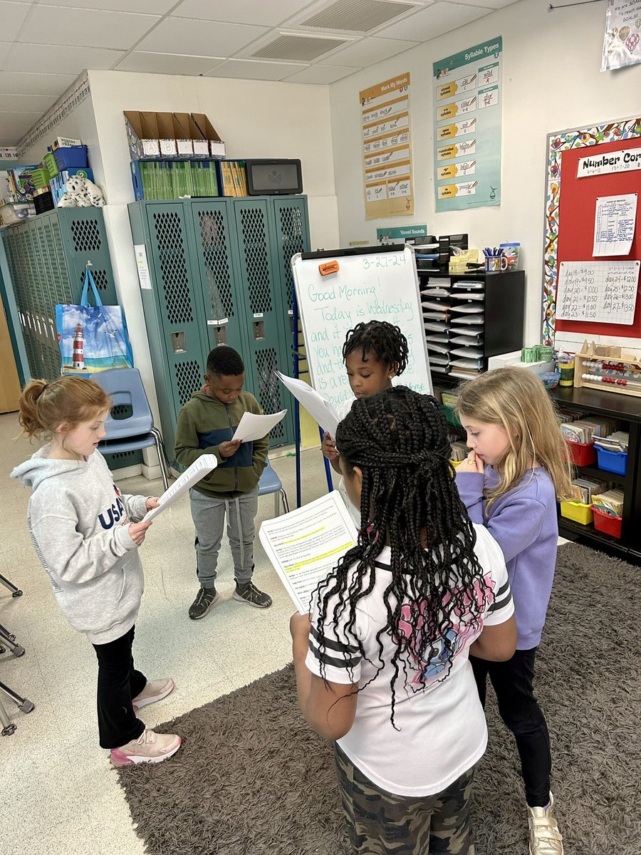 elmstmorsels's tweet image. Second graders are practicing their lines for our Fairy Tale plays.  Can’t wait for their performances next week! @elmstmorsels 🪄