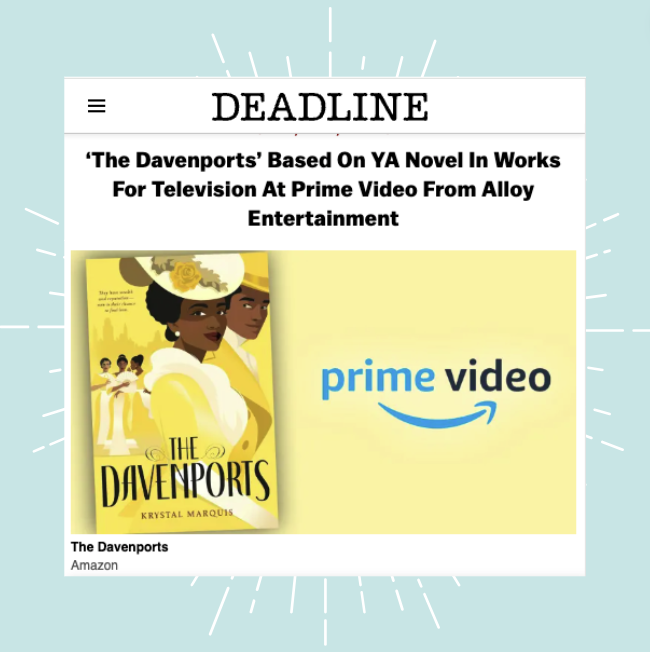 Did you hear the news?! THE DAVENPORTS is on its way to the screen! 💛 Congratulations to @KrystalMarquis and @PenguinTeen 🥳 @PrimeVideo @trydzinski