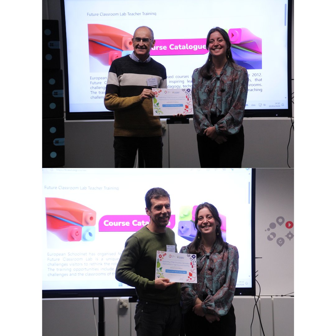 IesMora's tweet photo. Formación E+ del profesorado del Centro 🇪🇺: "Supporting STEM Educators: Innovative Approaches to Teaching and Learning" organizada por @eu_schoolnet, en la @fcl_euschoolnet (FCL) de Bruselas🇧🇪. Metodologías innovadoras y proyectos punteros en Europa. @sepiegob https://t.co/VJM7Q1MadP