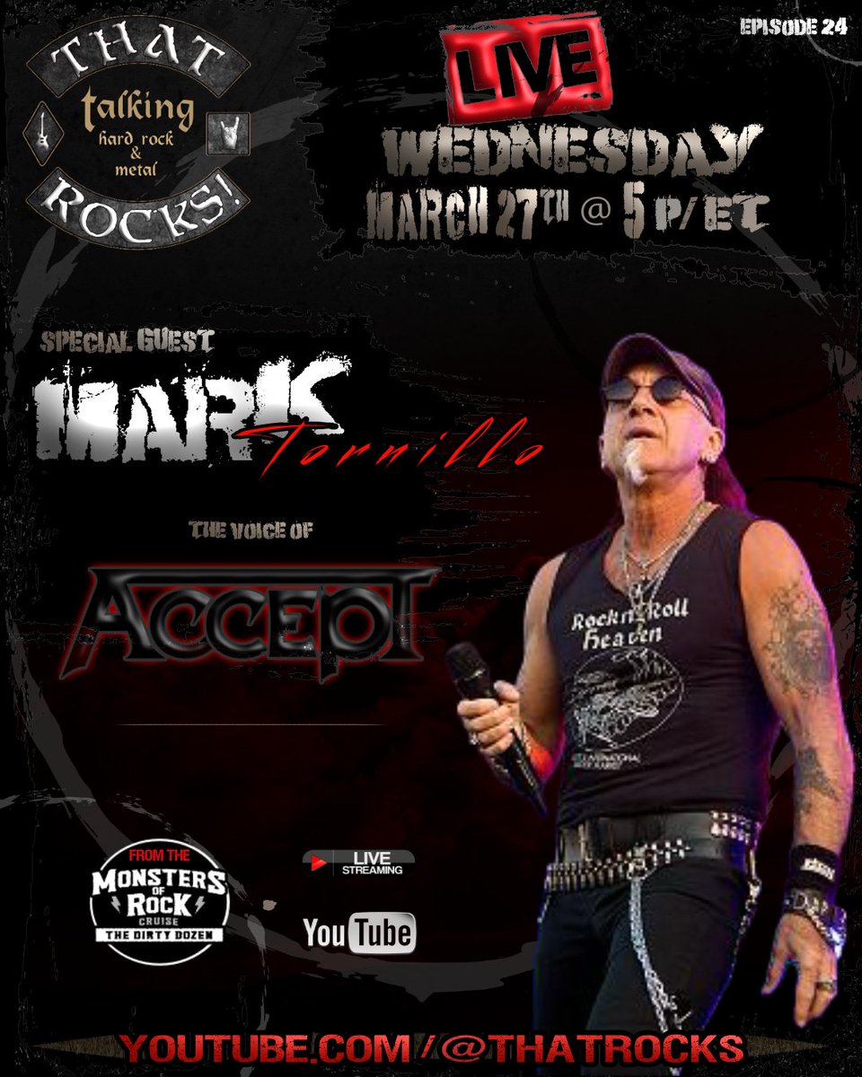 THAT Rocks! (@thatrocksshow) on Twitter photo THAT Rocks is LIVE @ 5PM est with Special guest Mark Tornillo!
youtube.com/@thatrocks
<a href="/EddieTrunk/">Eddie Trunk</a> <a href="/Mrjimflorentine/">Jim Florentine</a> <a href="/realdonjamieson/">Don Jamieson</a> THAT Rocks is LIVE @ 5PM est with Special guest Mark Tornillo!
youtube.com/@thatrocks
<a href="/EddieTrunk/">Eddie Trunk</a> <a href="/Mrjimflorentine/">Jim Florentine</a> <a href="/realdonjamieson/">Don Jamieson</a>