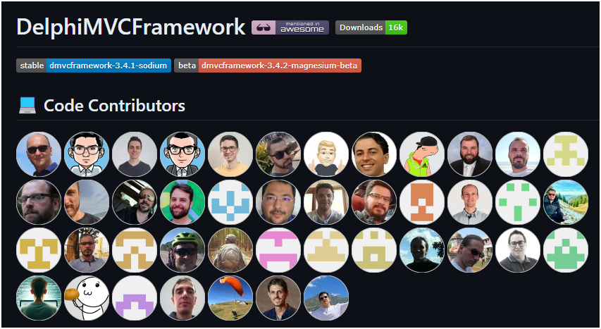 danieleteti's tweet image. Thanks to all contributors of #dmvcframework