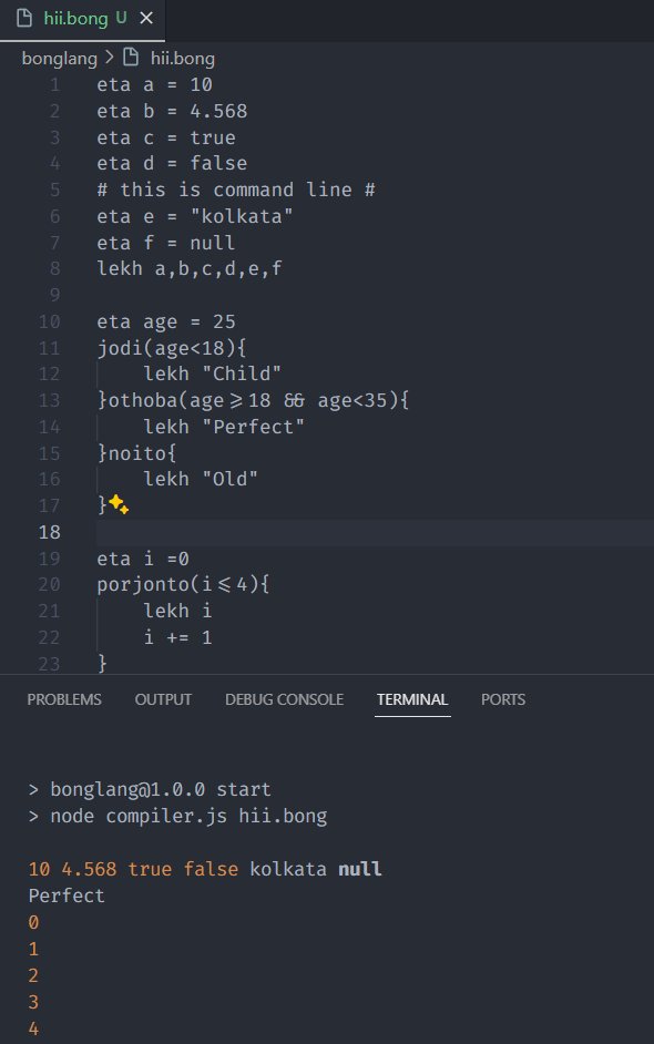 Pri_code108's tweet photo. I build a new programming language "Bonglang". Bonglang is a fun programming language based on javascript and  use Bengali as keywords.  For more information and documentation you check following github link . Thanks @kirat_tw @ezSnippet @piyushgarg_dev .
https://t.co/vf827ysPM2 https://t.co/yBv206Cpe7