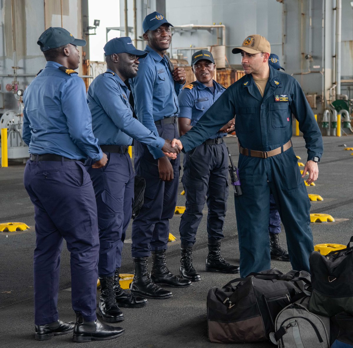 🇬🇭 Partnership & Togetherness! 🇬🇭 The USS Hershel “Woody” Williams (ESB 4) completed its participation in Exercise #SeaLion24 alongside the Ghana Navy in the Gulf of Guinea, March 21. Read more: c6f.navy.mil 📸: MC2 Ethan J. Morrow