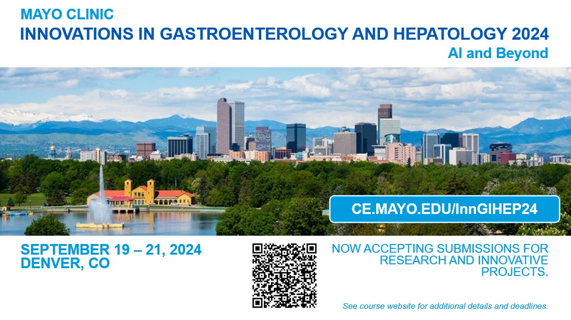 Join @NayantaraCoelho, M.B.B.S., @DougSimonetto, M.D., and @MajumderShounak, M.D for @MayoClinic Innovations in Gastroenterology and Hepatology 2024! mayocl.in/43CNbRv