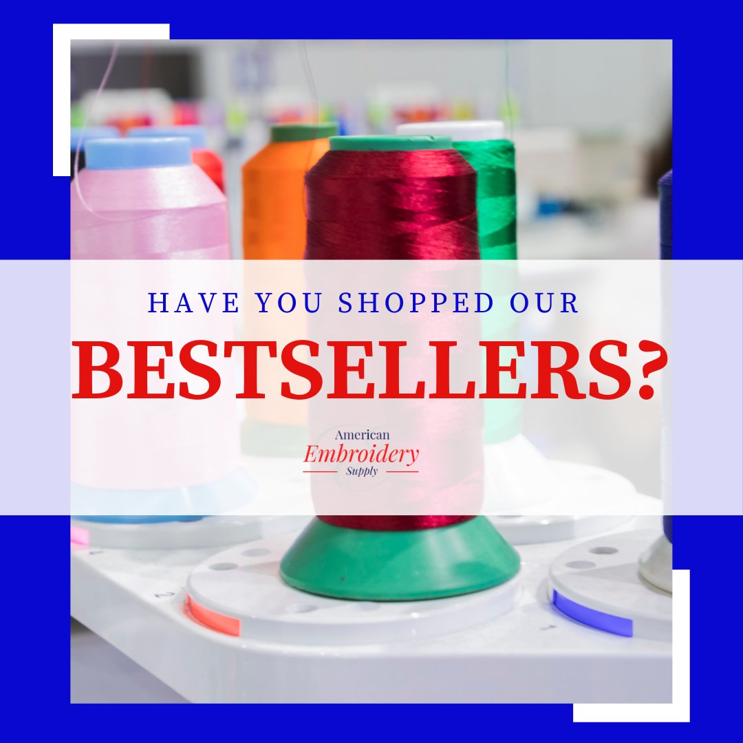Have you taken a peek at our current bestsellers?

Shop some of our most beloved products at americanemb.com 

#americanembroiderysupply #embroiderysupply #monograms #machineembroidery