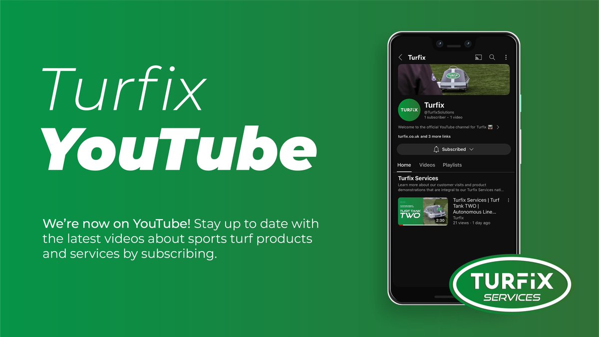 Turfix is now on <a href="/YouTube/">YouTube</a>! 📺

Stay up to date with the latest videos about sports turf products from <a href="/PitchmarkLtd/">Pitchmark Line Marking</a>, <a href="/HarrodSport/">Harrod Sport</a>, <a href="/ICL_Turf/">ICL Growing Solutions - Turf & Landscape 🇬🇧🇮🇪</a>, <a href="/DuralockUKLtd/">Duralock Group</a>, <a href="/BlockBlitz/">BlockBlitz</a>, and <a href="/Tildenet_Sports/">Tildenet Sport</a> ⚽🏉🌱

➕ <a href="/TurfixServices/">Turfix Services</a> &amp; <a href="/TurfTankUK/">Turf Tank UK</a> videos 📐

SUBSCRIBE ➡️ youtube.com/channel/UC_sHi…