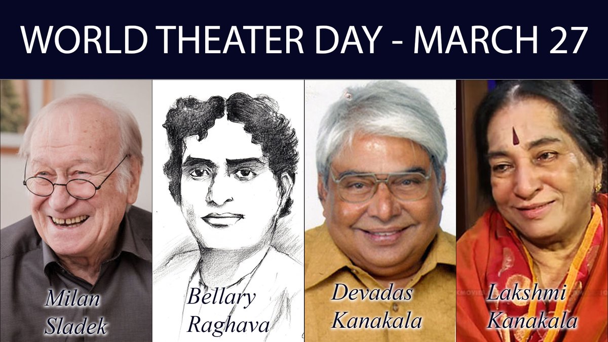 Today, I want to celebrate the magic of world theatre and the incredible talents that have graced its stage. From the legendary Milan Sladek to the masterful Bellary Raghava, also proud to honor my own parents, who were not only remarkable actors but also exceptional teachers.