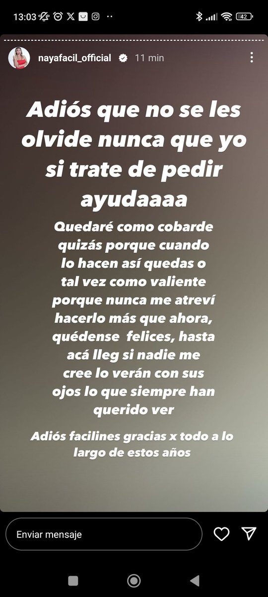 Fransoto_v's tweet photo. Espero este sea otro de sus "arrebatos" y no haga nada. Se pasa la gente y sobre todo mujeres, mucho hate de pq entra o no al reality, de pq ayuda y no, de pq sale, por todo... 
La mejor decisión que puede tomar es NO entrar a ese reality. 

#nayafacil https://t.co/r8jJrdOXXu