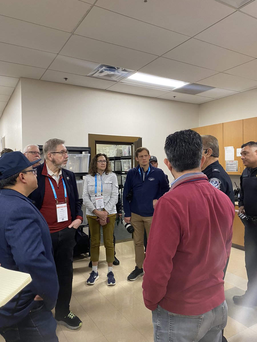 Counties meet with El Paso Sector <a href="/CBP/">CBP</a> officials at the Paso del Norte POE to learn about their processes, CBP One app, and work with local NGOs.