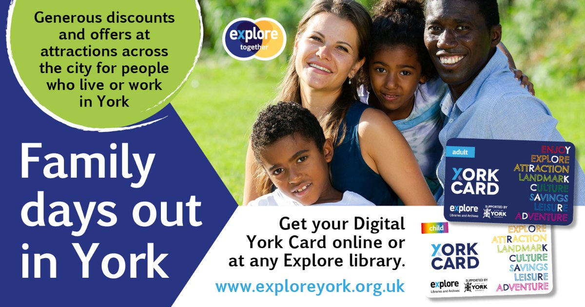 Remember our #YorkCard is free for children and young people up to the age of 18, and free for adults on qualifying benefits. Find out more and get yours to unlock a world of discounts! #ExploreTogether #OnlyInYork exploreyork.org.uk/yorkcard/