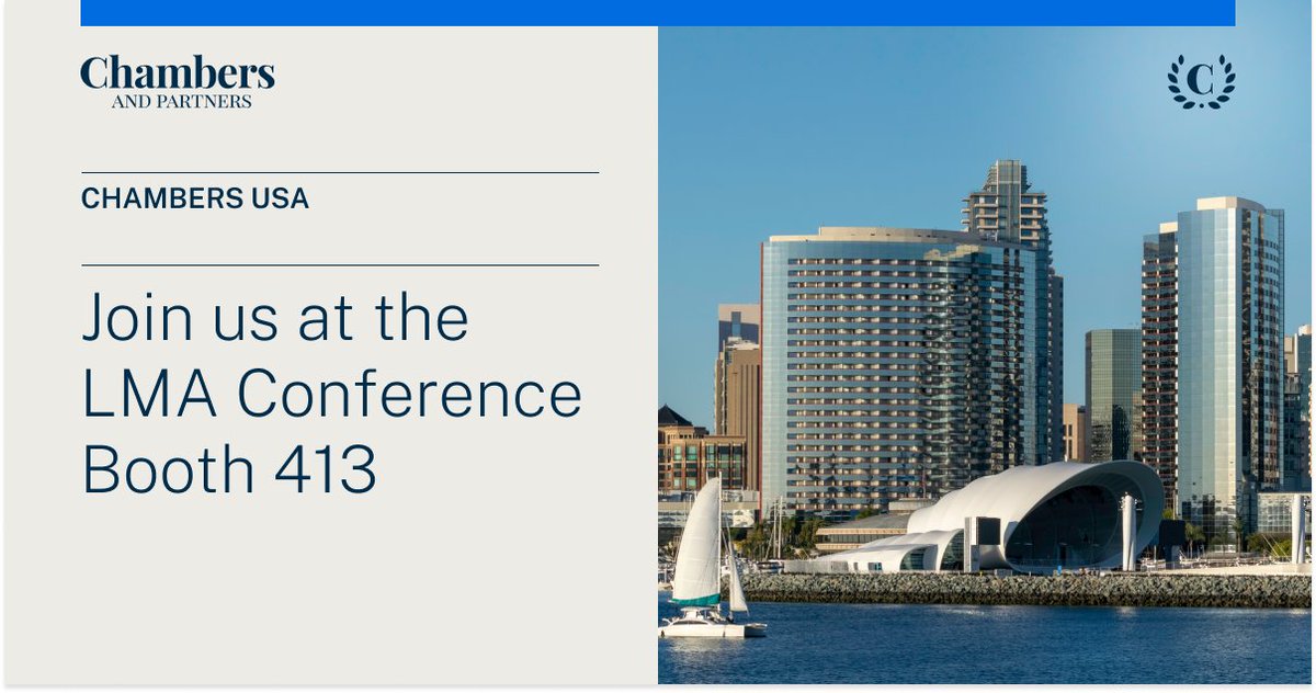 The Chambers USA team will be attending and exhibiting at the Legal Marketing Association Annual Conference in San Diego, 3 - 5 April. Join Kush Cheema and Kevin Drastura at booth #413. We look forward to seeing you next week. #LMAconference