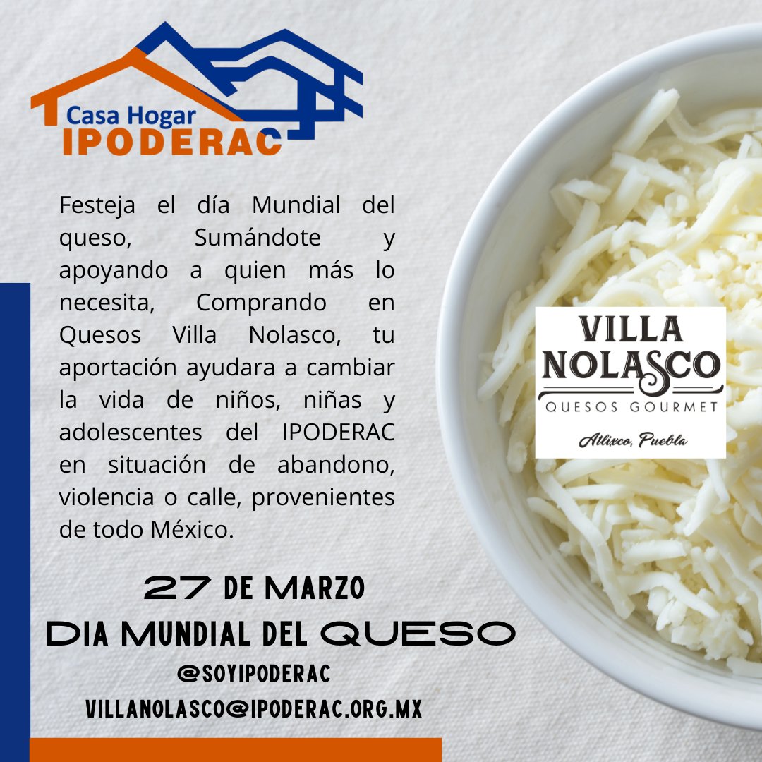 IPODERACInforma's tweet photo. La vida está llena de bondades, delicias y exquisiteces como las de compartir, sumar voluntades y un buen queso, SUMATE comprando este Dia del Queso en Quesería Villa Nolasco y cambia la vida de quien más lo necesite. https://t.co/UrkOV29tLp