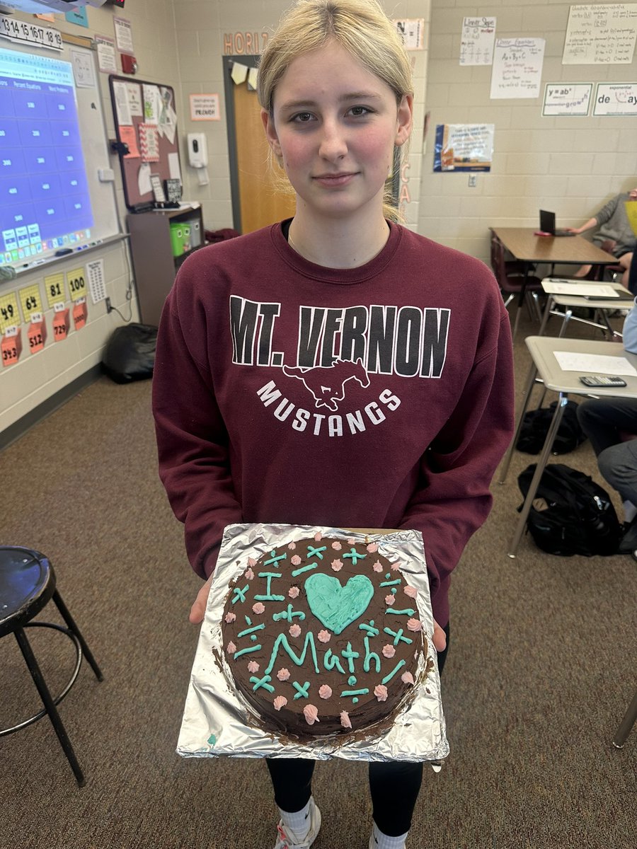 KelseyStrope's tweet image. Created in culinary arts and brought to math class. #beststudents