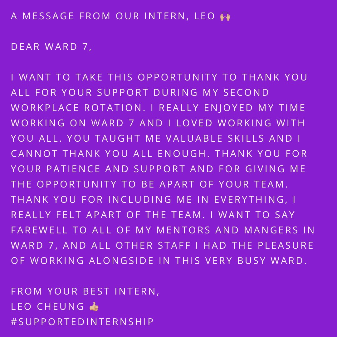 A message from our intern, Leo. #supportedinternship