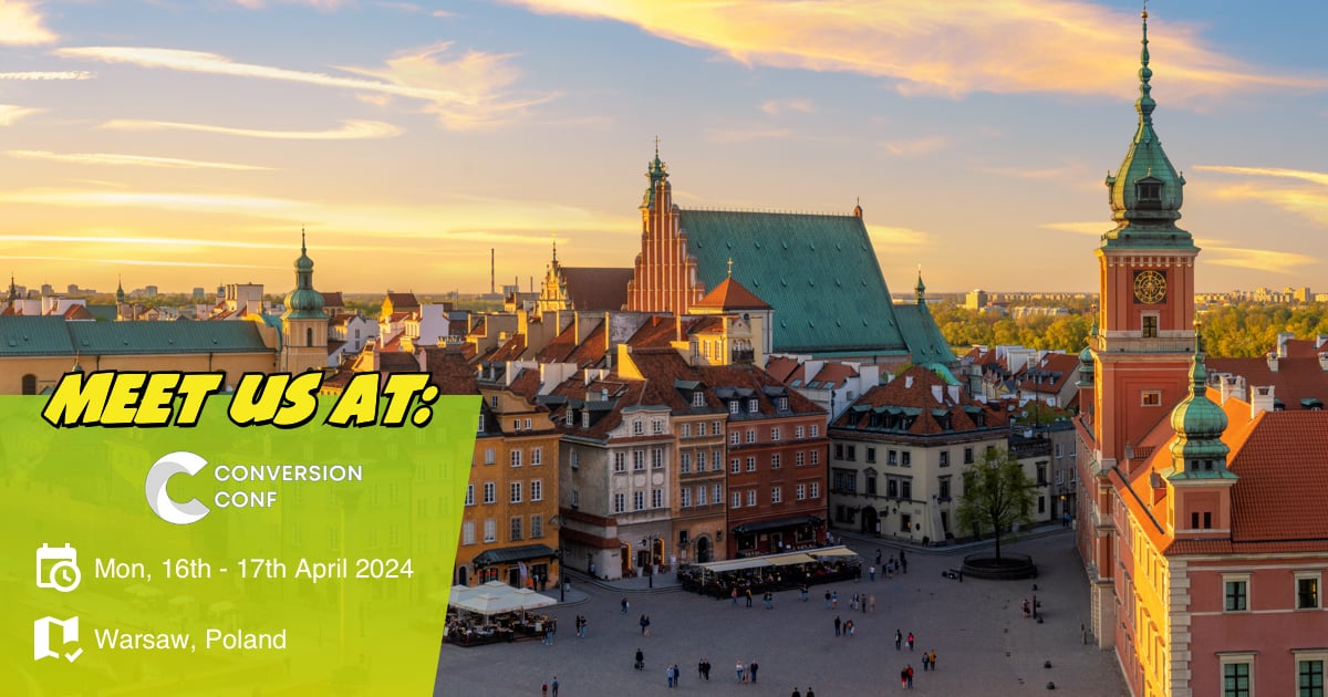 Excited for Conversion Conf Warsaw 2024! April 16th - 17th! Join us in Warsaw, Poland for insights on conversion optimization, digital marketing, and more. Two days packed with networking and fun! Stay tuned for updates. Who's in? 🙌 #ConversionConfWarsaw #trafficPartner