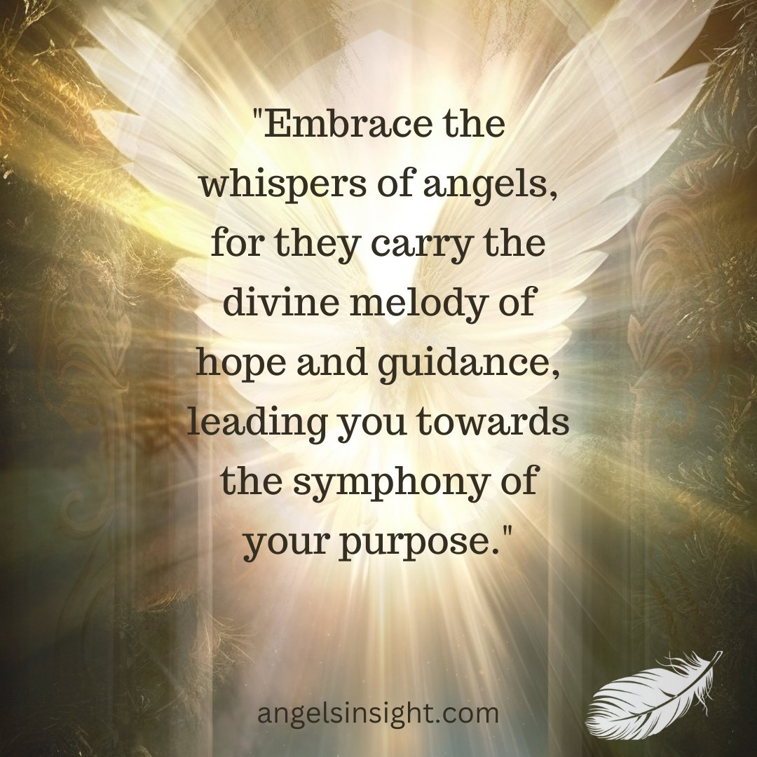 AngelsInSight's tweet photo. 🕊️✨ Let the whispers of angels be your guiding light! 🌟 Embrace their divine melody of hope and guidance, for within their gentle whispers lies the symphony of your purpose. 🎶💫 

https://t.co/rzdd3IIfEF

#AngelicGuidance #PurposefulLiving #EmbraceTheDivineWhispers 🌟🕊️ https://t.co/Mr0dIm2bvb