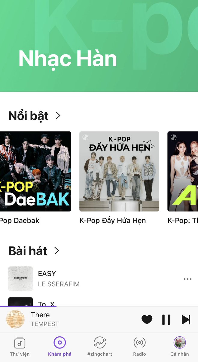 Hanbin_Cloud98's tweet photo. Nay mới tải Zing Mp3 về lại... thấy  Tempest ngay luôn. Hy vọng sẽ có nhiều người quan tâm nhóm hơn nữa💜 https://t.co/LhlDqAP6NG