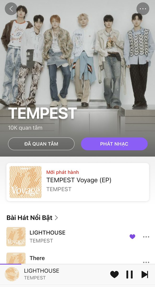 Hanbin_Cloud98's tweet photo. Nay mới tải Zing Mp3 về lại... thấy  Tempest ngay luôn. Hy vọng sẽ có nhiều người quan tâm nhóm hơn nữa💜 https://t.co/LhlDqAP6NG