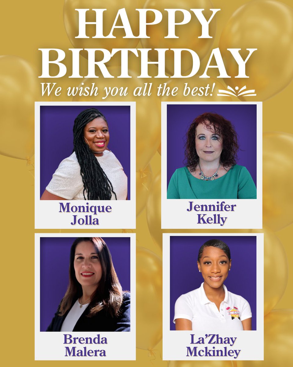 Wishing very happy birthdays to Monique, Jennifer, Brenda, and La'Zhay! We wish you all the best, and we are so grateful to have you all on our team!
