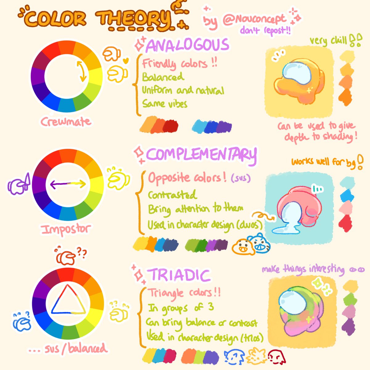 color theory tips (very sus) 💫🌈