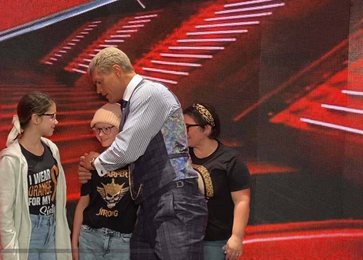 dpiper85's tweet photo. @CodyRhodes 
Whoever said “never meet your heroes” obviously had the wrong heroes.
 
We had the incredible honor of meeting one of Harper’s heroes on Monday. @CodyRhodes kindly took time out of his incredibly busy schedule to meet with us. On top of him chatting it up with Harper https://t.co/JVeUmHgUoR