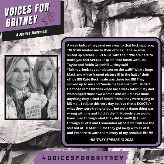 Lou Taylor &amp; Robin Greenhill played crucial roles in the abu$ive Human Rights violation to #BritneySpears and now they’re directly connected to the recent #PDiddy news
It’s up to <a href="/thejusticedept/">U.S. Department of Justice</a> to hold them accountable &amp; bring #JusticeForBritney #voicesforbritney <a href="/GT_Law/">Greenberg Traurig LLP</a> <a href="/Andy/">Andy Cohen</a>