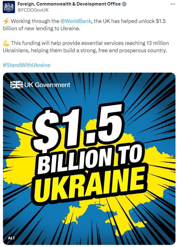 As you shiver, as your children go hungry. As you struggle to make ends meet. As the public realm sinks into dereliction. As you're told the government has no money. THIS is what your government BOASTED today... #Ukraine