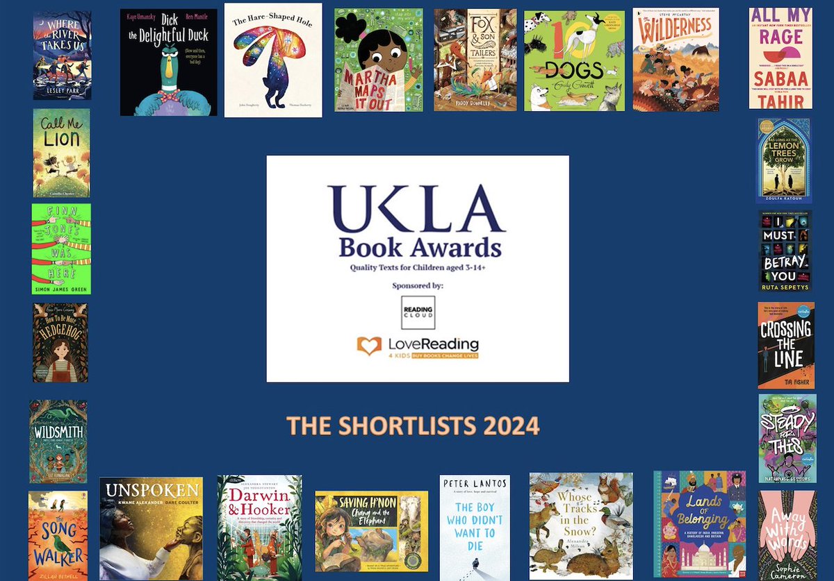 We are delighted to announce THE SHORTLISTS for the #UKLA24 Book Award. Thanks are due to our 84 #UKLABookAward teachers & group leaders who read, discussed and shared in schools all the wonderful books on our 4 longlists. @lovereadingkids @ReadingCloudESS loom.ly/fdXyIW8