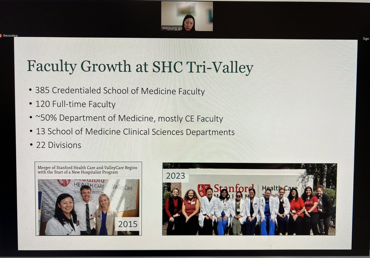 What a great grand rounds, highlighting all the work being done and to be done at SHC Tri-Valley! Dr. Minjoung Go is a true #MODEL of excellence and a fantastic lead mentor. @StanfordHospMed @StanfordDeptMed