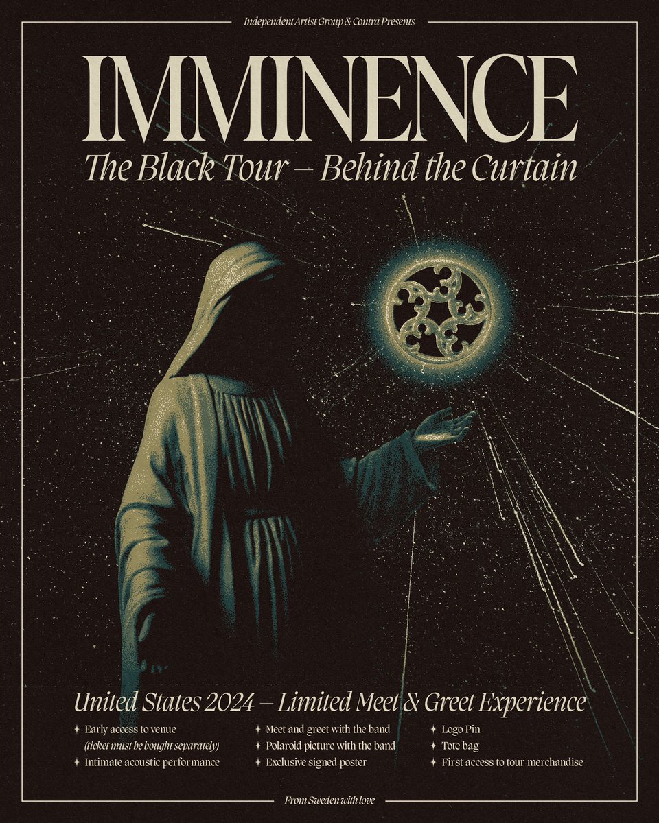 imminenceswe's tweet image. 𝑩𝒆𝒉𝒊𝒏𝒅 𝑻𝒉𝒆 𝑪𝒖𝒓𝒕𝒂𝒊𝒏
Meet &amp;amp; greet tickets for 𝑻𝒉𝒆 𝑩𝒍𝒂𝒄𝒌 𝑻𝒐𝒖𝒓: 𝑼𝒏𝒊𝒕𝒆𝒅 𝑺𝒕𝒂𝒕𝒆𝒔 will be available this Friday, March 29th. Subscribe to our newsletter for more information: mailchi.mp/ba49311cf22b/f…
Photography by @lsmrtnck 
From Sweden with love