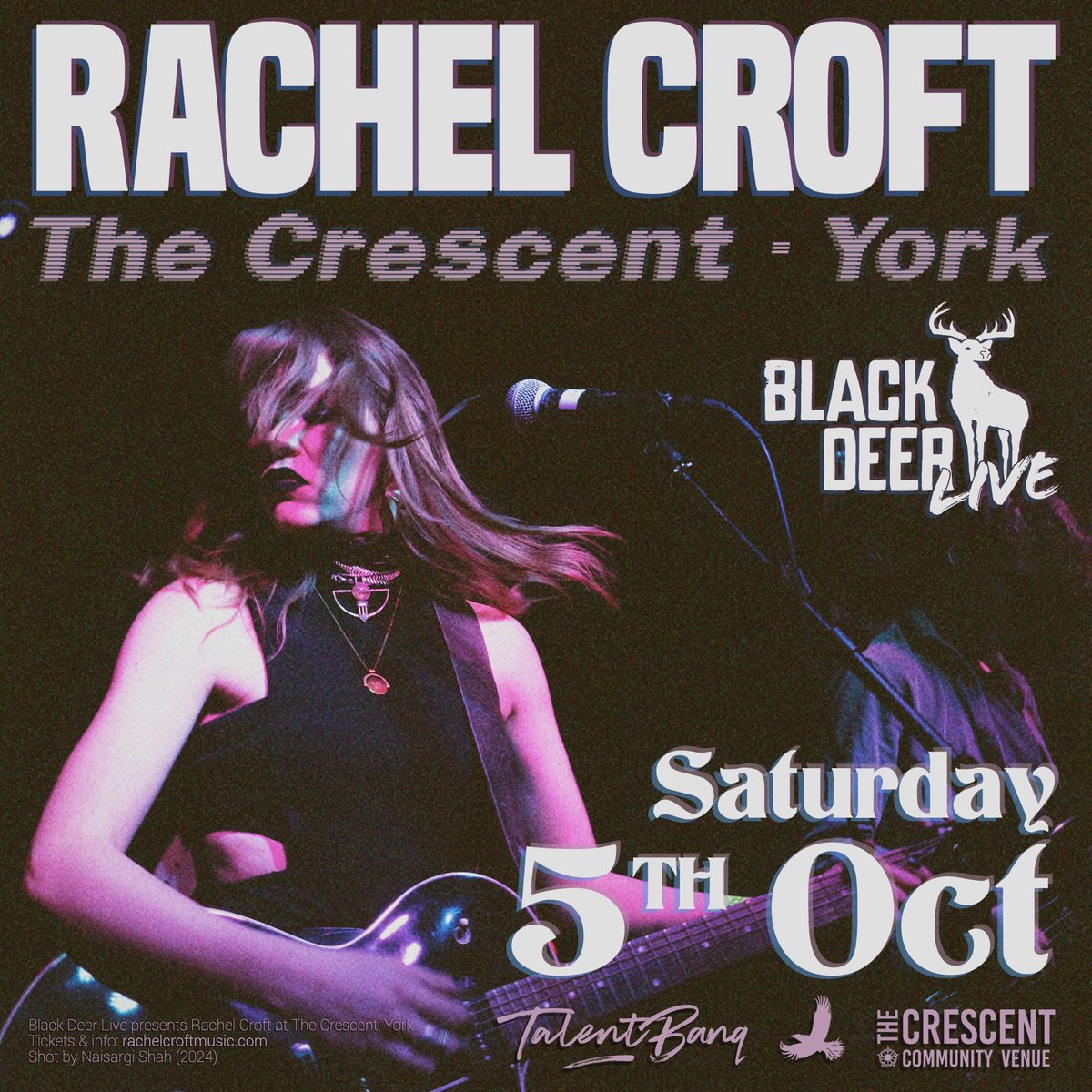 YORK I’M COMING FOR YA - Proud to link up with Black Deer Live for their new series of gigs across the UK ⚡️see you in October! ⚡️ TICKETS: thecrescentyork.seetickets.com/event/rachel-c…