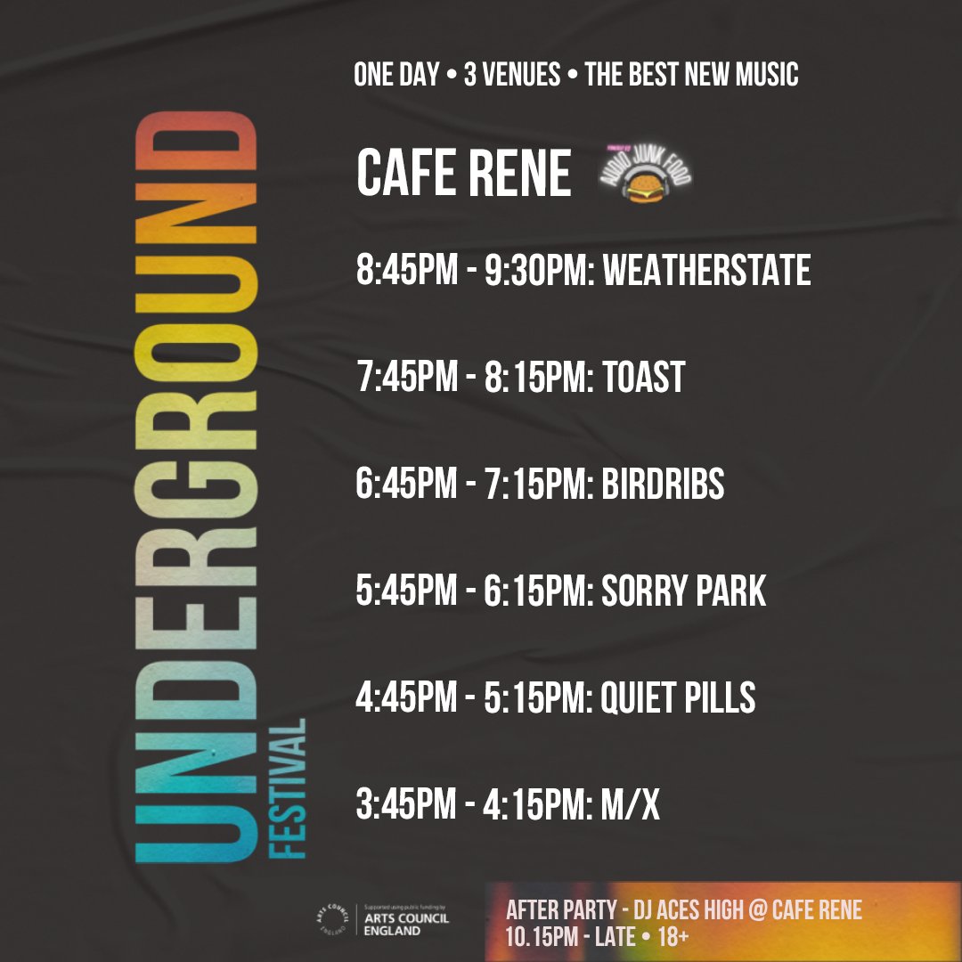 Not sure if you can catch all your favourite bands tomorrow? Don't worry! Here's a breakdown of the times, venue by venue! 🎶 Haven't got your ticket yet? Follow the link below to get yours now and join the party! 🎟️🎉 gloucesterguildhall.co.uk/all-shows/unde…