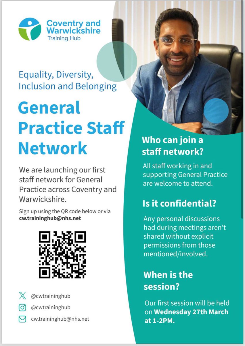 We had our first Coventry & Warwickshire General Practice Staff Network. We started with a talk on EDIB followed by an engaging discussion about the future of the network and planning future sessions. Join us if you work in General Practice in the area #REACH #EDIB #FTSUG