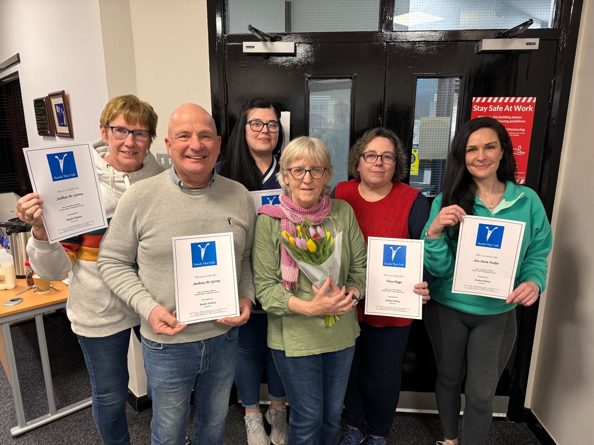 Two basic BSL classes that we ran recently in Limavady.
I would also like to give a big thank you to the Department for Communities (DfC) for their support which helps us to facilitate these courses.