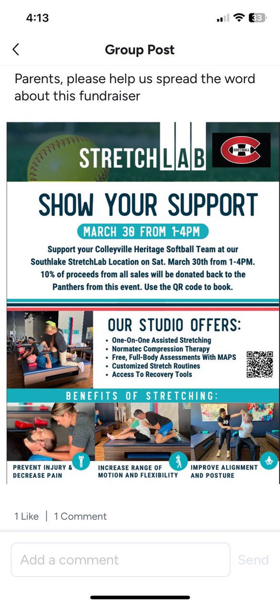 Come support Panther softball 
$29 for a 25 min stretch!! <a href="/PeopleofGCISD/">People of GCISD</a> <a href="/Luna_flores_11/">Luna Flores</a> <a href="/Lindsey_M34/">Lindsey McConnell</a> <a href="/mckinley_swaim/">McKinley Swaim</a> <a href="/ali_sisneros/">Ali Sisneros</a> <a href="/izzyhamilton19/">izzy hamilton</a> <a href="/myka_riley/">Myka Riley</a> <a href="/mackdawson30/">MacKenzie Dawson</a> <a href="/Longenecker_50/">Sophie Longenecker</a> <a href="/gracigreen2/">graci green</a> <a href="/amichayle/">Amanda McKinney</a> <a href="/CoachCon_sb/">Allison Conaway</a> <a href="/samanthapham00/">samantha pham</a> 

calendly.com/stretchlabsout…