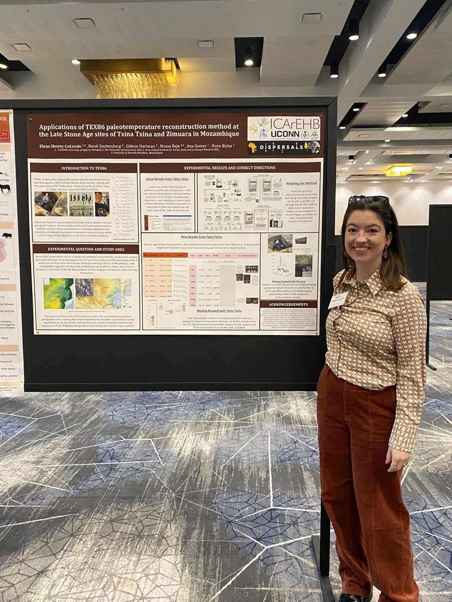 Graduate student Elena Skosey-LaLonde presented her research on Paleotemperature reconstruction in Middle Stone Age-Later Stone Age contexts in Mozambique at the Paleoanthropology Society meeting this year!