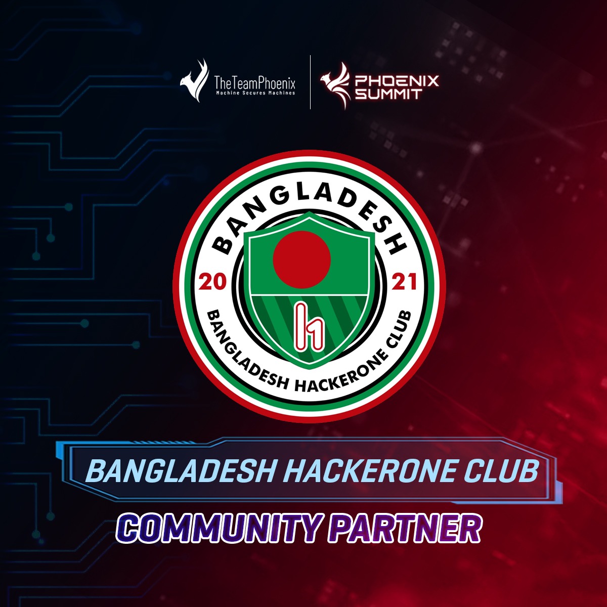 tteamphoenix's tweet photo. We're thrilled to welcome the Bangladesh HackerOne Club as a community partner for Phoenix Summit 2024!
Together, We hit harder!
#PhoenixSummit2024 #BangladeshHackerOneClub #cybersecurity #events2024 #theteamphoenix #IAmRed #iamblue https://t.co/pmhrZa0Kfv