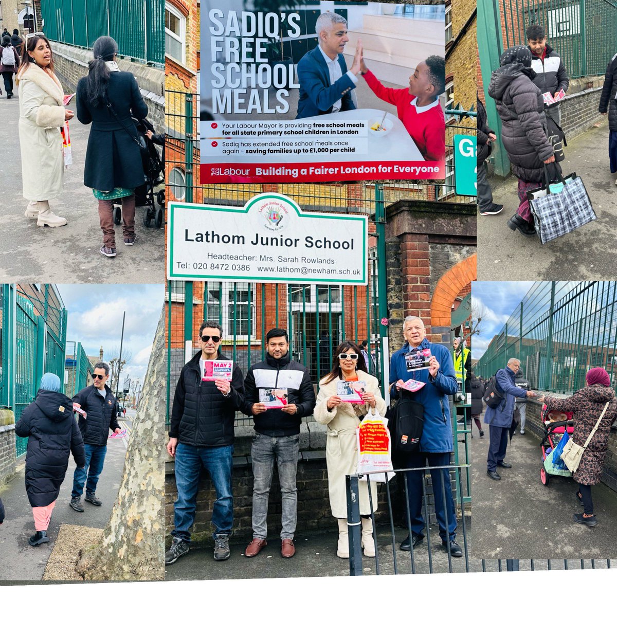 We have leafleted by local school and delivered the message to parents highlighting continuous free school meal set up by @MayorofLondon & his Team. Please re- elect @SadiqKhan and @unmeshdesai for City and East & all GLA members are raising the living standards of Londoners🌹