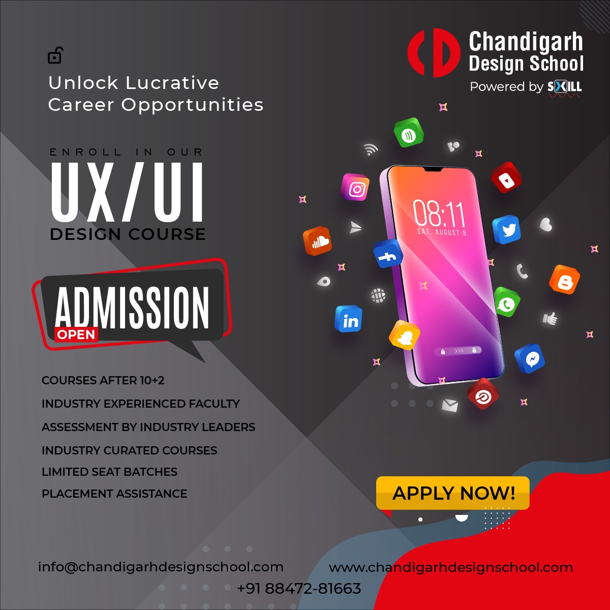 virtualciti's tweet image. Final Admission Call
Last call for joining Chandigarh Design School April UXUI Cohort. Message 'SAVECAREER' to register your interest. Complete all formalities by weekend. Classes start on Apr 1, 2024
#design #designprogram #designcourses #uxcourse #uxprogram #animationcourse
