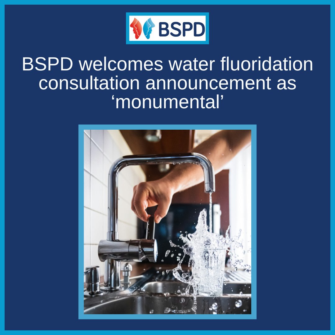 bspduk's tweet photo. BSPD welcomes water fluoridation consultation announcement as ‘monumental’. For more information please read the full press release here: https://t.co/dZnAybh1qH #flouridation #oralhealth #paediatricdentist https://t.co/FozFVaGpkD