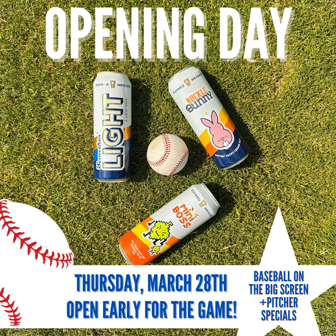 Baseball is back!! Tomorrow we're opening up the taproom early at 2pm with the Astros game on the Jumbotron at 3pm. We've got pitcher specials and H-Town Hot Dogs will be here early with all of the tubed meats. #EurekaOnDeck