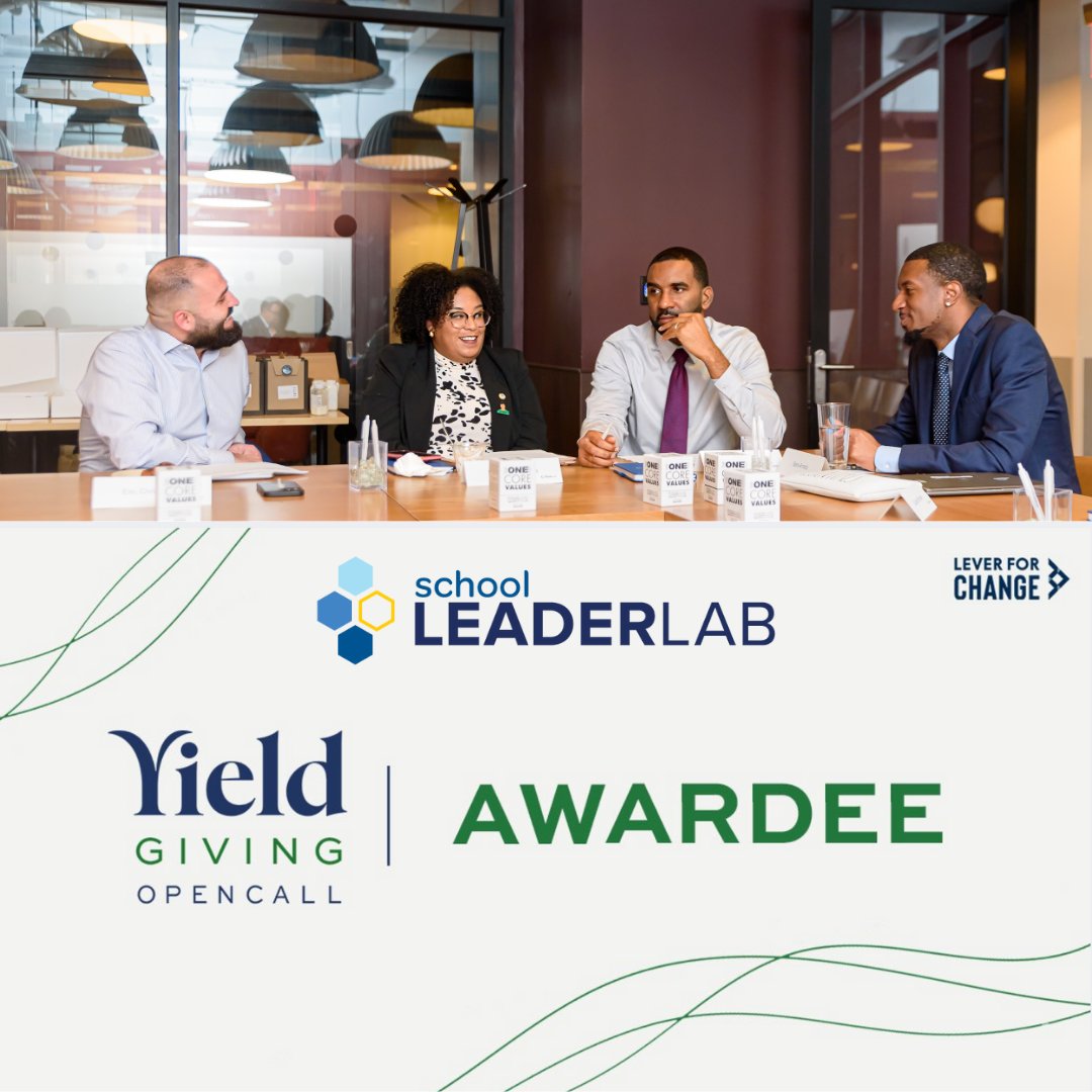 🎉  BIG NEWS FROM SCHOOL LEADER LAB  🎉

We’re excited to share that our organization has been selected as an awardee for the #YieldGivingOpenCall and received a $2M gift! Learn more: leverforchange.org/challenges/exp…