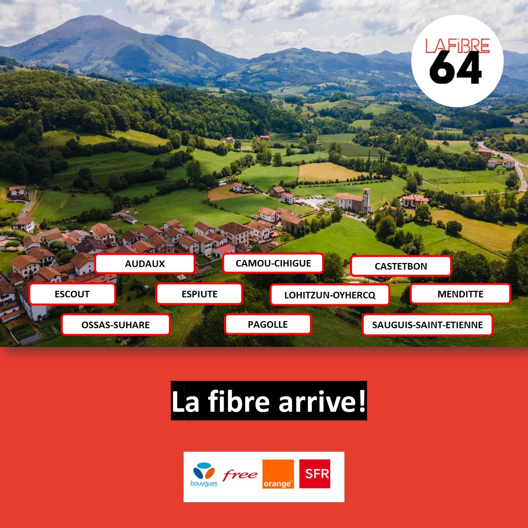 La #fibre poursuit son #déploiement sur le département ! ✅ Continuez de nous suivre pour ne rien manquer de l’avancée de la fibre dans le 64 sur #lafibre64 ! @departement64 @ANCTerritoires @OrangeNvAquit @SFR @bouyguestelecom @Free_NvAquit