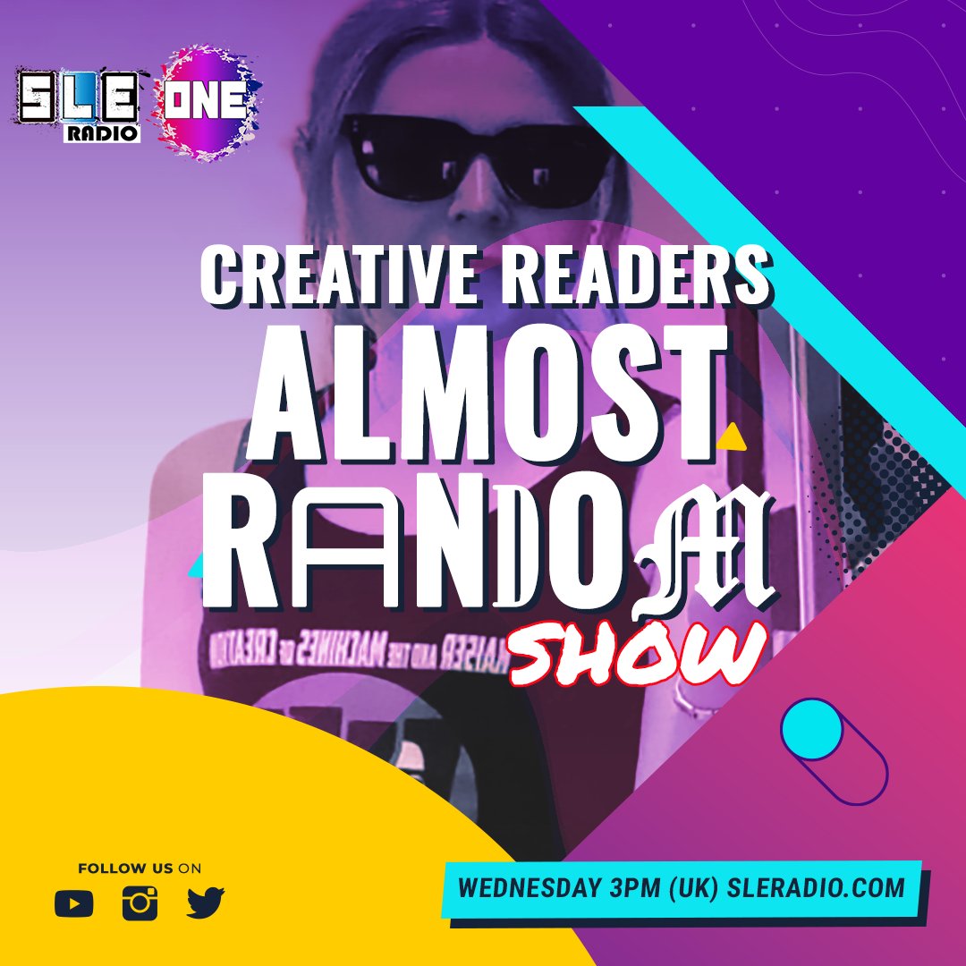 CreativeReader3's tweet photo. Hi everyone
I hope you enjoyed today's
"Almost Random" on
https://t.co/yBtGYcKKik
We had Amazing artists like
Kooma
@MrKrisJames
Caitlin
Kodeseven
Laguna Goons
and more....
I hope to cya next time for more chats and GREAT music!
#CreativeReadersAlmostRandom #sleradio https://t.co/HqGgRETln3